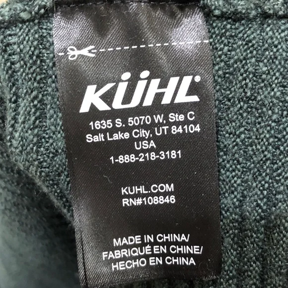 SOLD Kuhl Solace Sweater Size Large Dark Green Ribbed Turtleneck Pullover - Picture 14 of 14